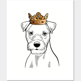 Parson Russell Terrier Dog King Queen Wearing Crown Posters and Art